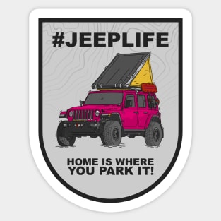 Jeep Life Jeep Wrangler Offroad 4x4 - Pink Sticker